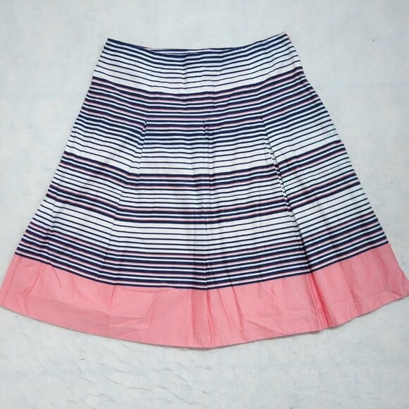 Charter Club A-Line Flare Skirt Women's Size 10 Multicolor Striped 100% Cotton - Picture 1 of 6